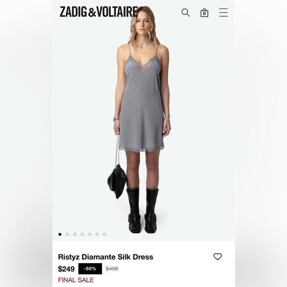 Zadig & Voltaire Risty Diamente Silk Dress - Picture 7 of 9